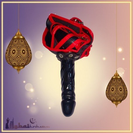 Black Red Edge Leather Harness Lesbian Strapon