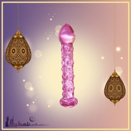 Dotted Purple Glass Dildo