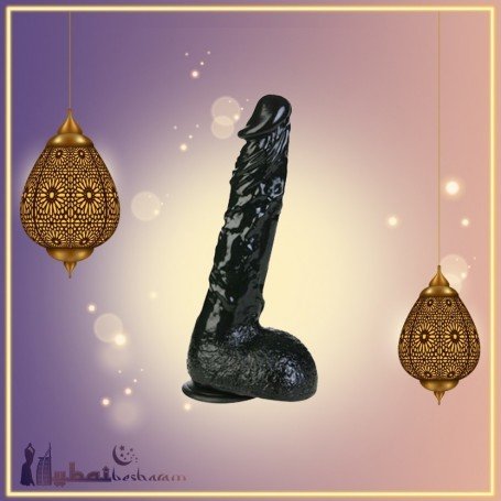 8 Inch Black Realistic Non Vibrator with Suction Cup